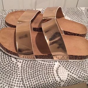 Lane Bryant Metallic Slides ☀️